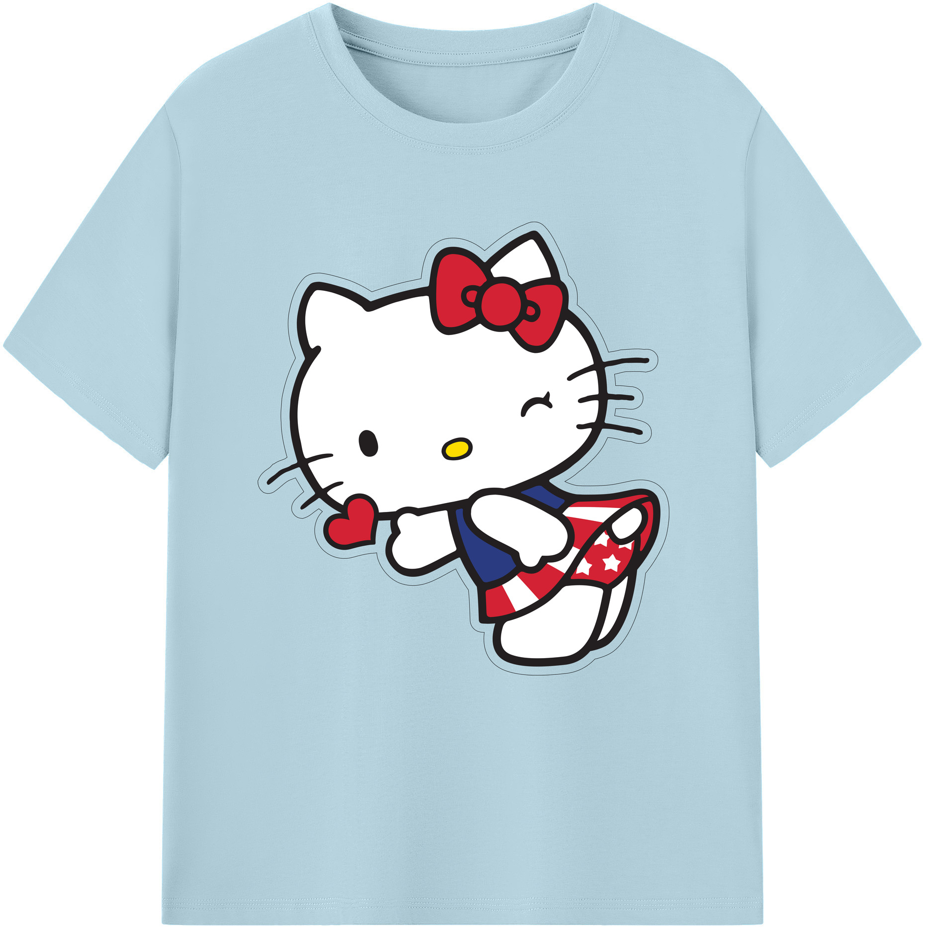 （画像用） Hello Kitty ハローキティ 綿100％半袖Tシャツ（フロントプリント）